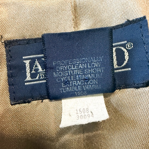 Lands’ End USA 100% Lambs Wool Herringbone Blazer 46R Brown Tweed Sport Coat - Picture 14 of 16